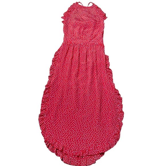 See by Chloe Polka Dot Silk Blend Tie Neck Ruffled Midi Dress Sz: EU 34/US 0-2 - Picture 4 of 13